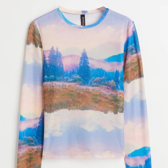 Sheer Long Sleeve T-shirt - Picture 1 of 5